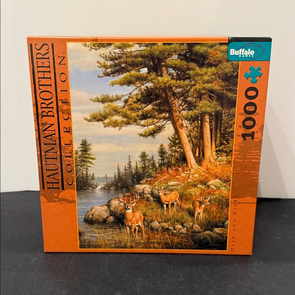 Buffalo Games Hautman Brothers jigsaw Puzzle 1000 Deer & Pines SALE 🔴3/$25!